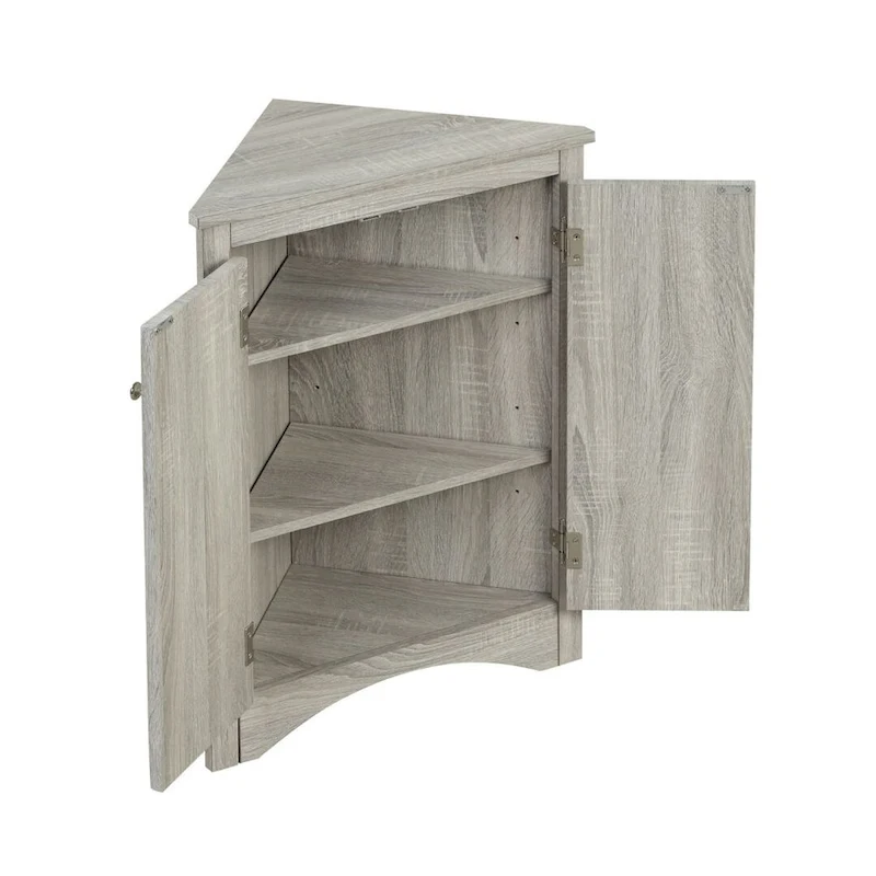MDF Triangle Corner Cabinet with Adjustable Shelves