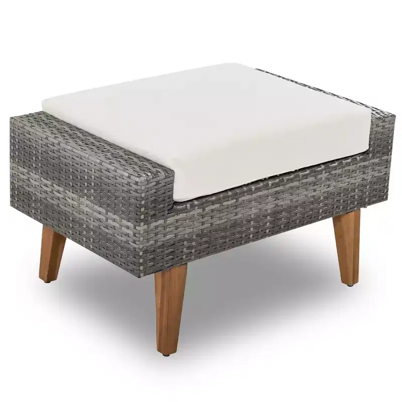 GDFStudio Arthur Patio Modern PE Wicker 6-Piece Conversation Set with Table and Cushions