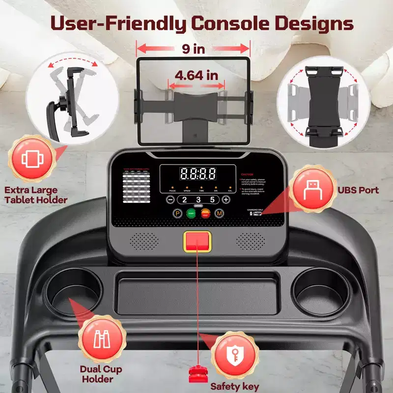 3.75HP Smart Digital Folding Exercise Machine - Electric Motorized Treadmill