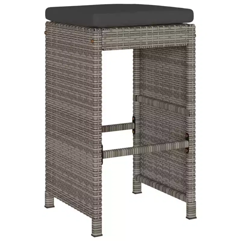 vidaXL Garden Bar Stool Set of 6 PE rattan Standard