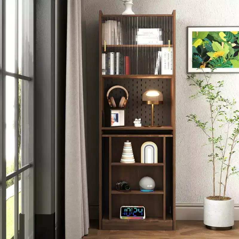 GDFStudio Sinclair Modern 36 Wood Folding Study Table with Storage