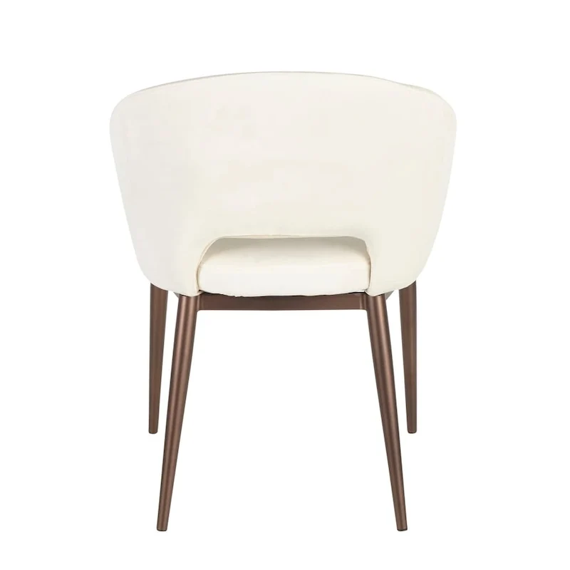 Upholstered Dining Chair with Copper Metal Legs