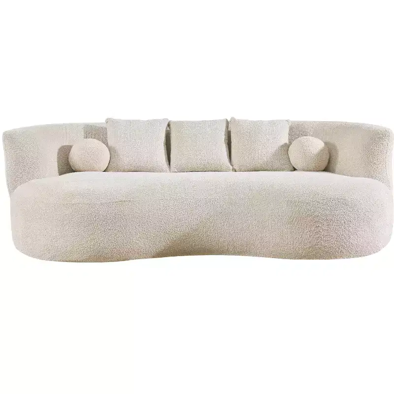 Christopher Knight Home Grazia 90'' Modern Curved Boucle Upholstered 3-Seater Sofa