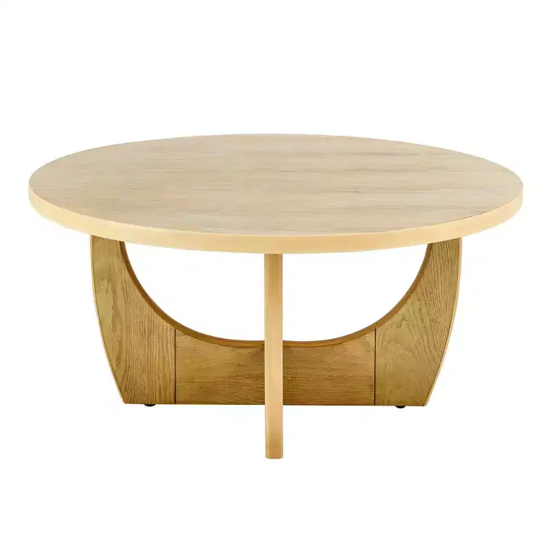 36 Round Coffee Table, Wooden Cocktail Table, Farmhouse Center Sofa Side Table, Circular Tea Table for Small Spaces Living Room Office