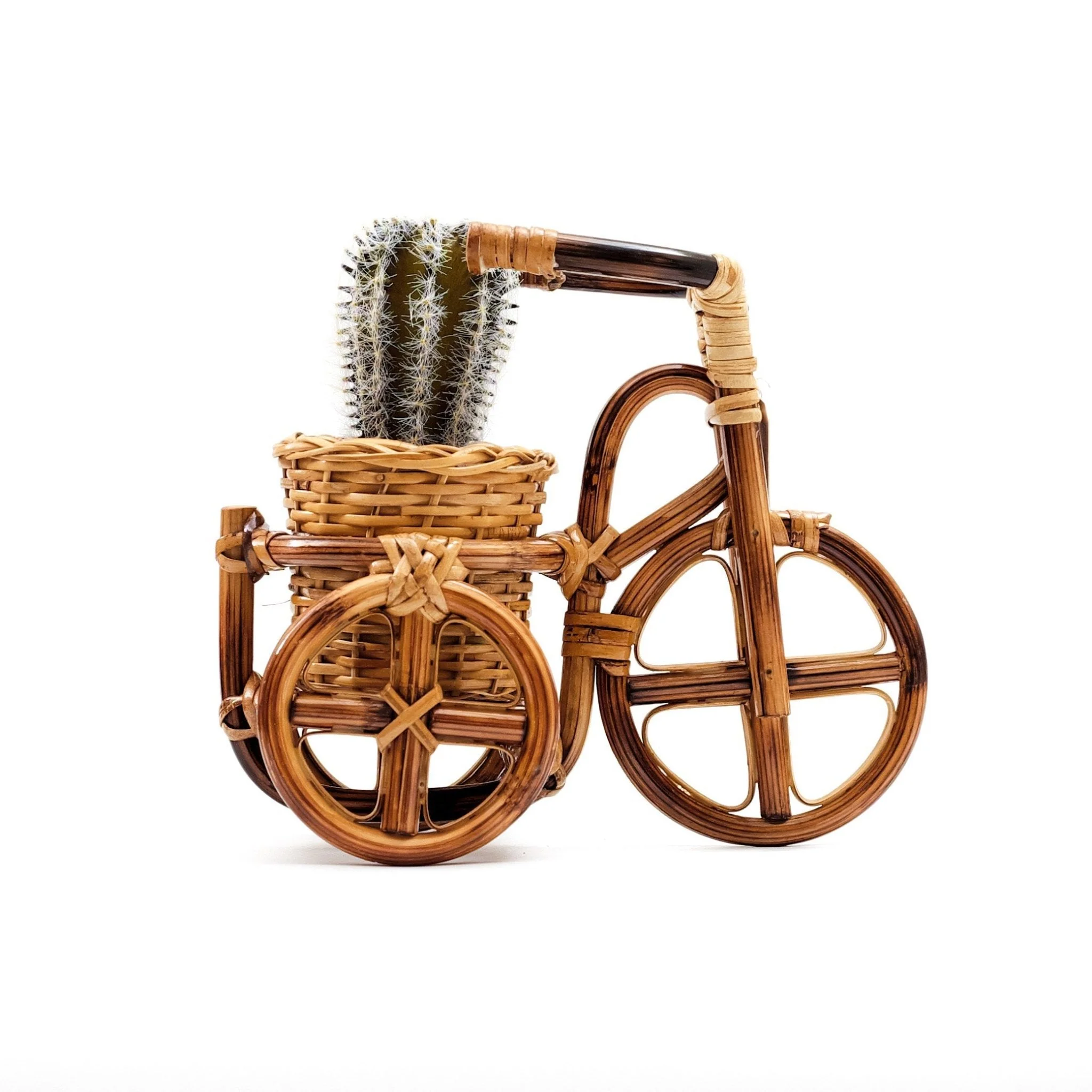 Bicycle Rattan Planter, large - Handmade Planters