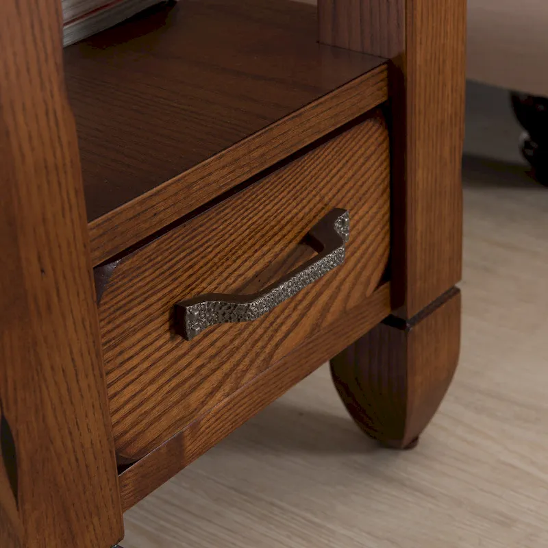Leick Home Slatestone One Drawer Side Table with Slate Tile