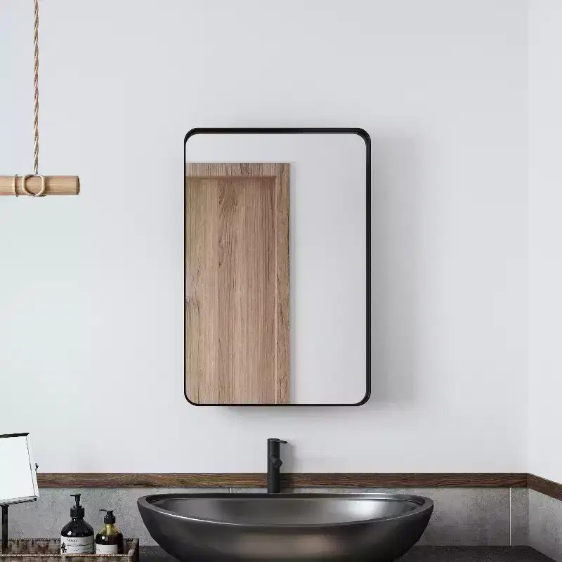 20 in. Modern Medicine Cabinet with Mirror and Tempered Glass Adjustable Shelves