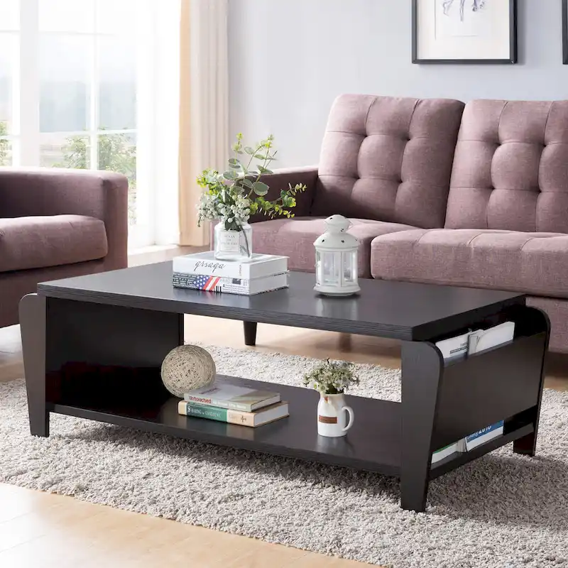 Cappuccino, Contemporary Style, 1-Shelf Coffee Table (56