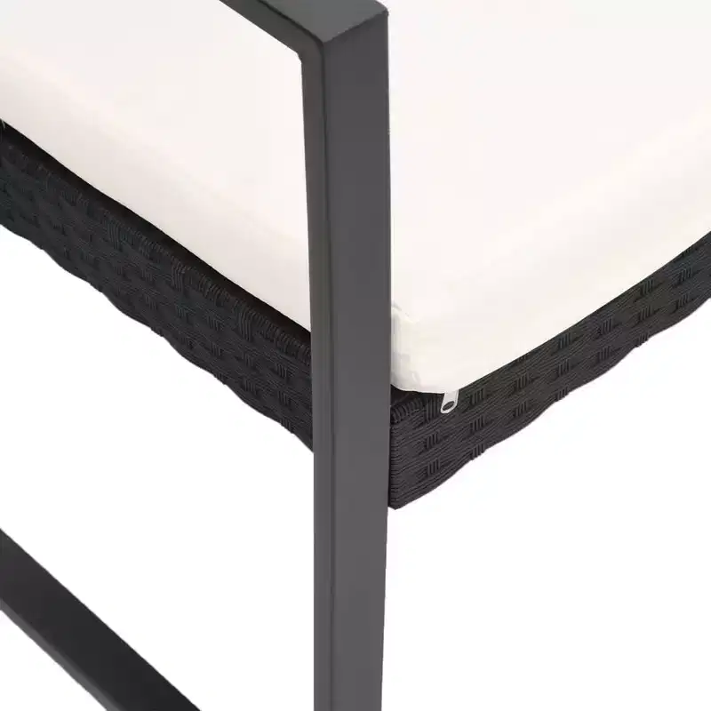 2-seater Garden Bench Black and anthracite