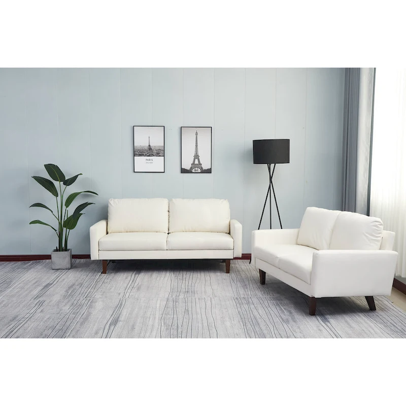 Faux leather 2 Piece Loveseat and Sofa Living Room Set