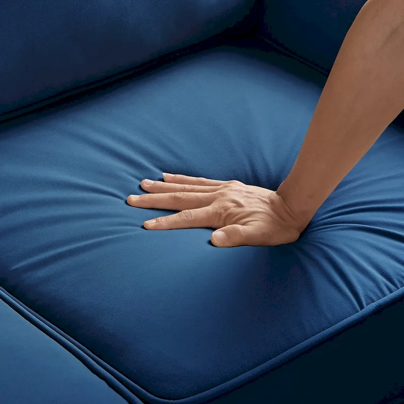 Velvet Loveseat Sofa with Square Arms, 51.5