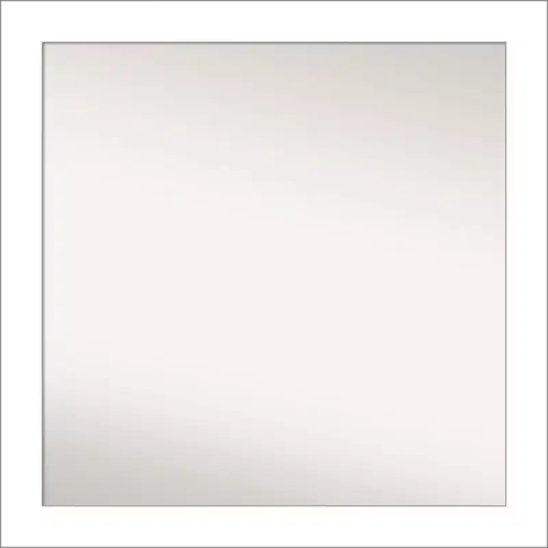 30" x 30" Non-Beveled Wedge White Wall Mirror