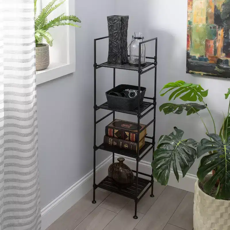 4-Tier Resin Ebonize Square Shelf