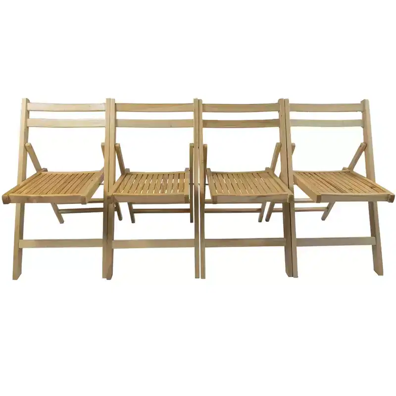 Furniture Slatted Wood Folding Special Event Chair - Wood, Set of 4, FOLDING CHAIR, FOLDABLE STYLE