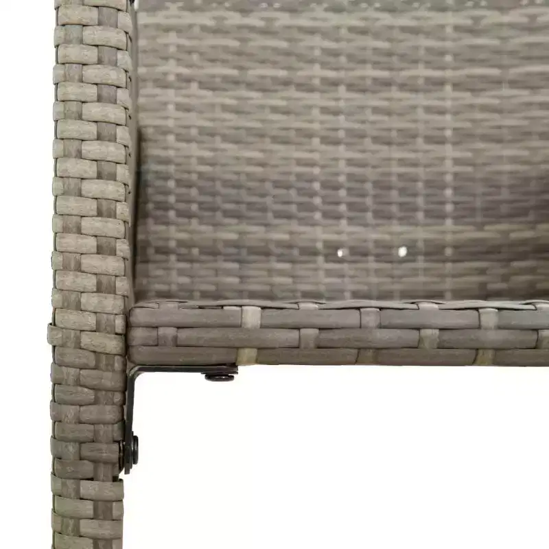 vidaXL Garden Bar Stool PE rattan, powder-coated steel, 100% polyester