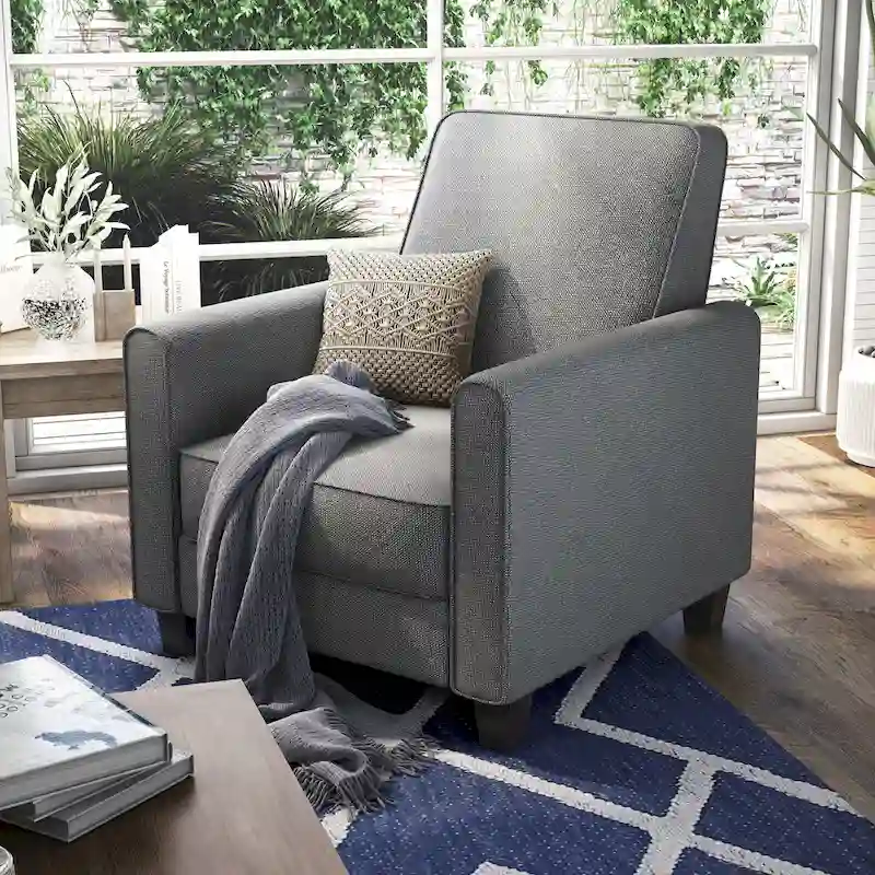 Traditional Fabric Welted Padded Recliner Chair