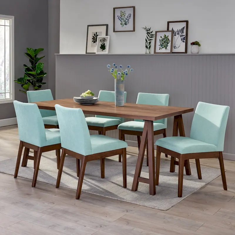 Kwame Mid-Century Modern 7 Piece Dining Set by Christopher Knight Home