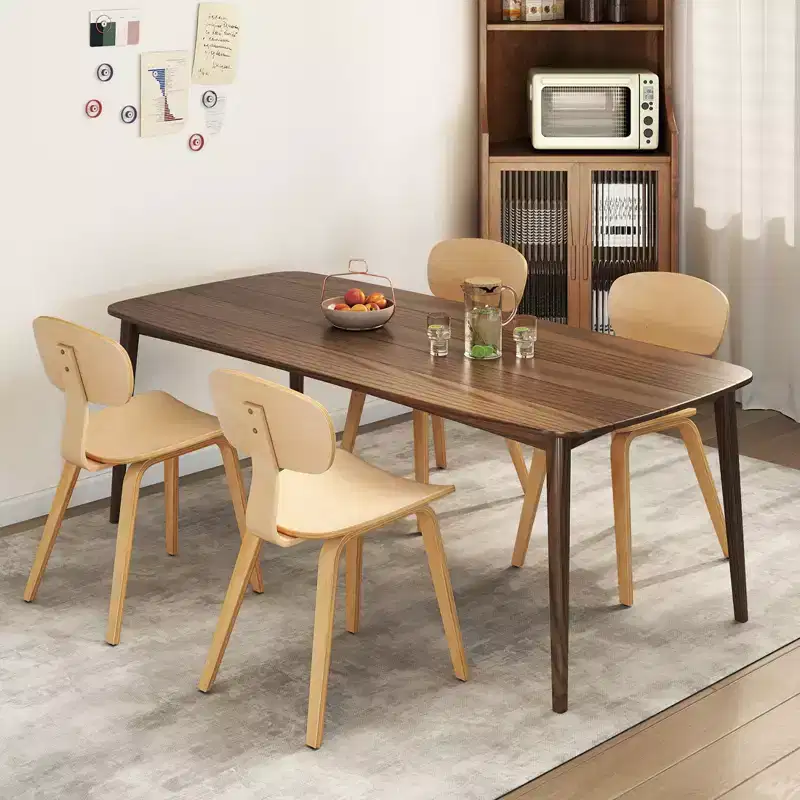 Modern Dining Chair w/Wide Seat & Curved Backrest Adjustable Foot Pads