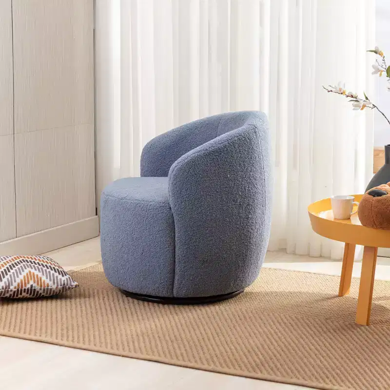 Fabric Swivel Accent Armchair Barrel Chair