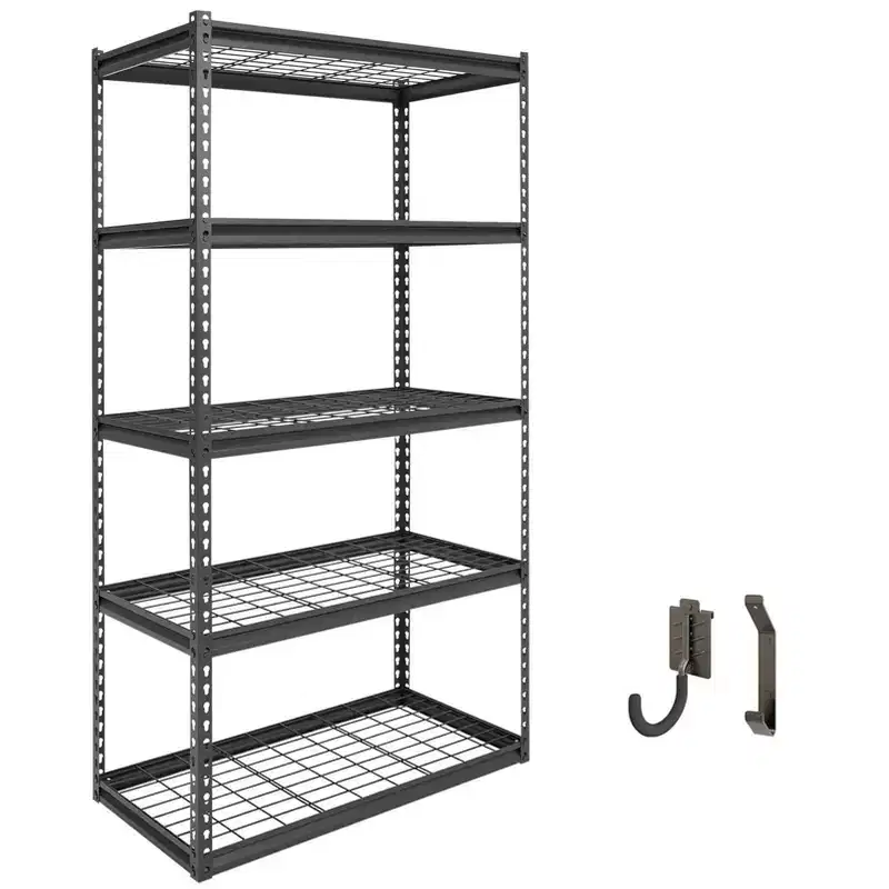 Atlas Shelving 5-Tier 36"x18"x72" Steel Boltless Shelving Load 4000lbs with Wire Deck Dark Gray