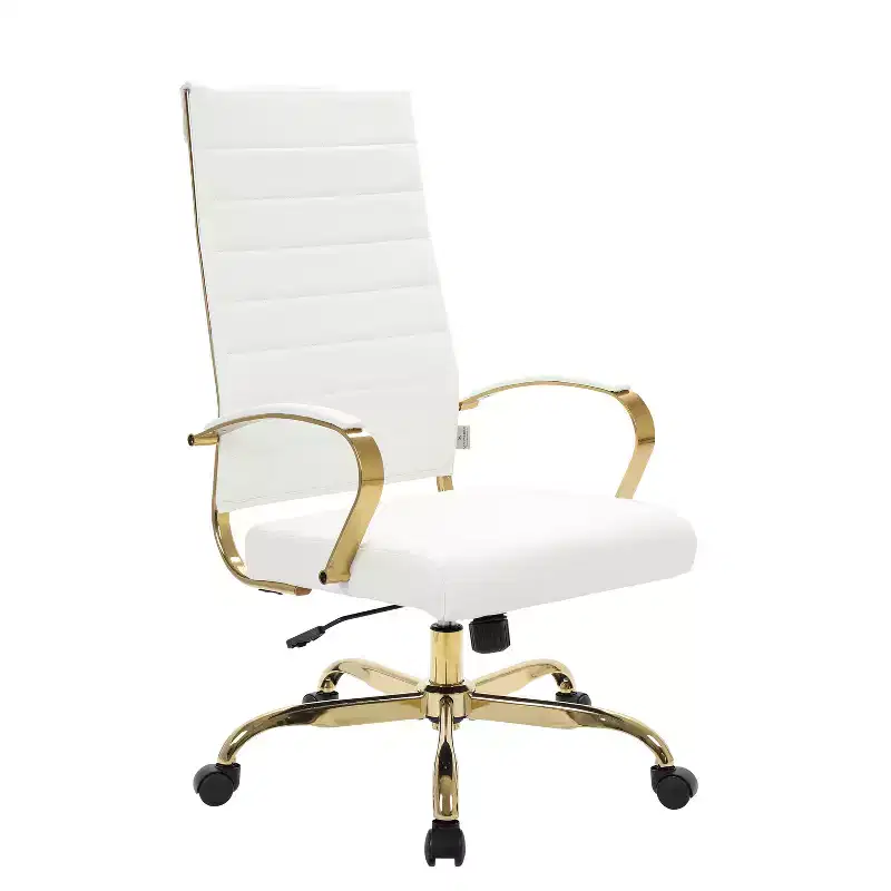 HomeStock 38 in.H Adjustable Height Black Faux Leather Seat Material with Casters/Wheels Executive Office Chairs