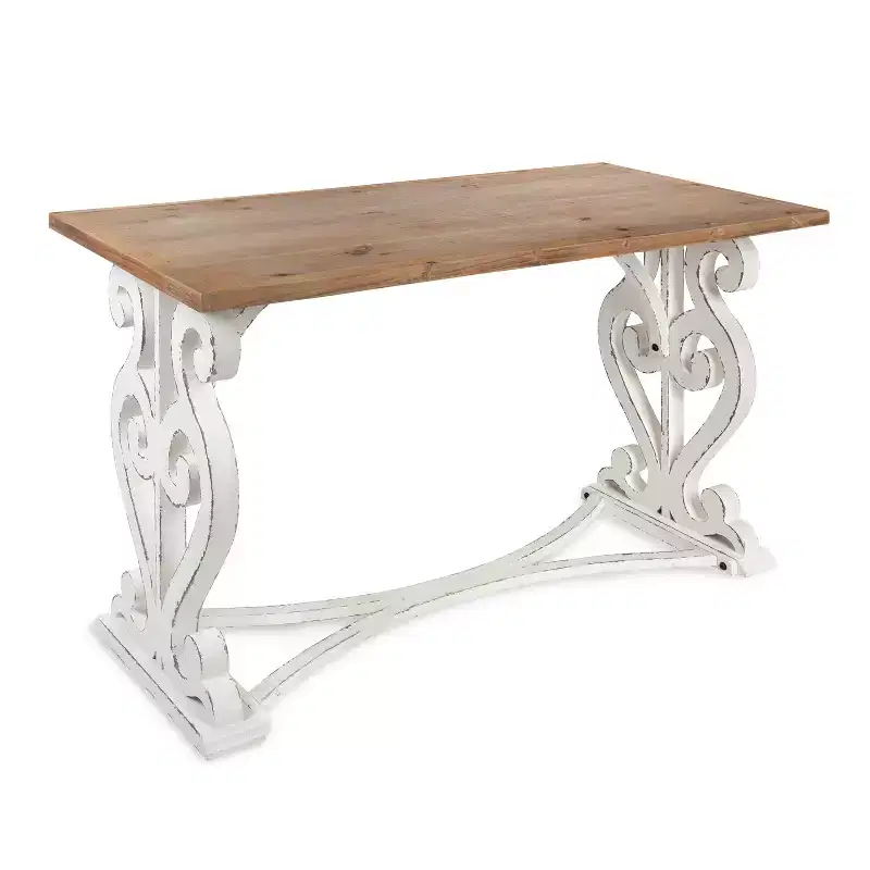 Rustic Carved Wood Desk