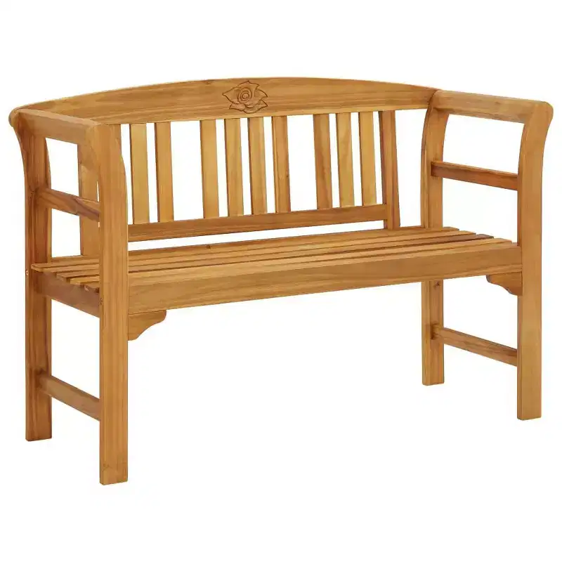 vidaXL Rose Bench with Cushion Cream White 44.88 x 18.11 x 32.48 in