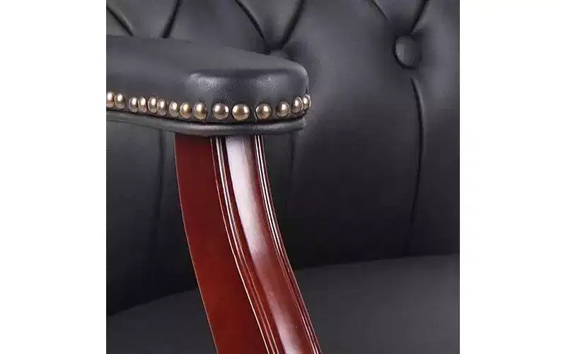 Okak Mid-Back Executive Office Chair, Guest Chair with Padding Seat and Armrests, Comfy Chair for Meeting Room, Office, Study