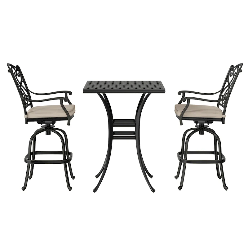 2 - Person Square Outdoor Dining Set with Cushions