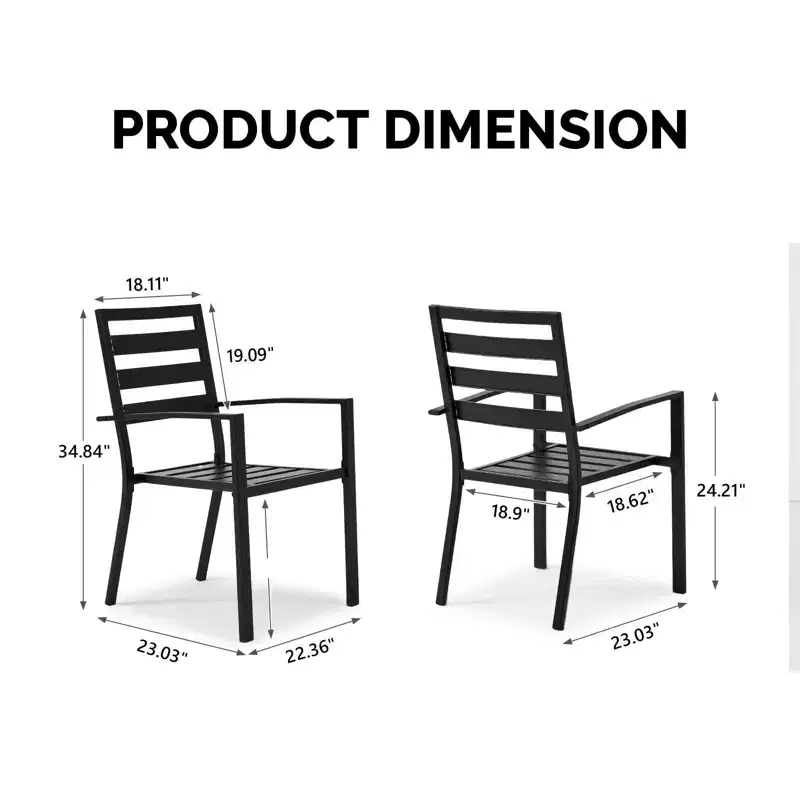 Karl Home | Steel Stackable Patio Dining Chair (Set Of 4)