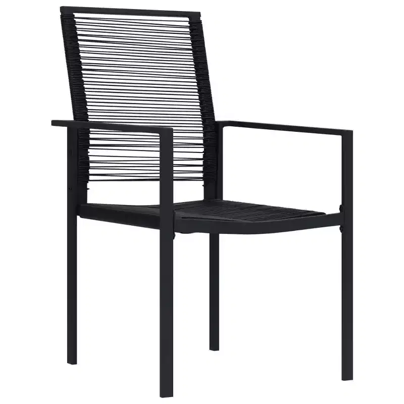 vidaXL Garden Chair Set of 2 PVC hollow rattan, powder-coated steel