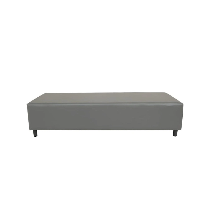 HomeRoots 72 Gray and Black Upholstered Genuine Leather Bench - 72