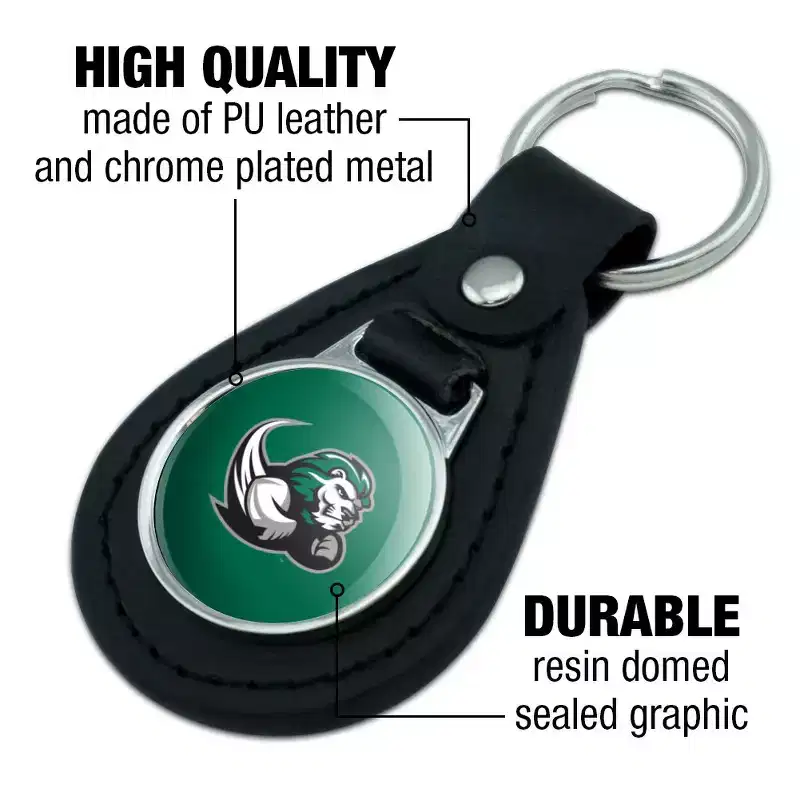 Slippery Rock Primary Logo Black Leather Keychain