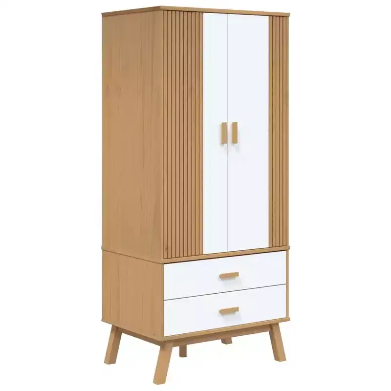 vidaXL Wardrobe White and brown