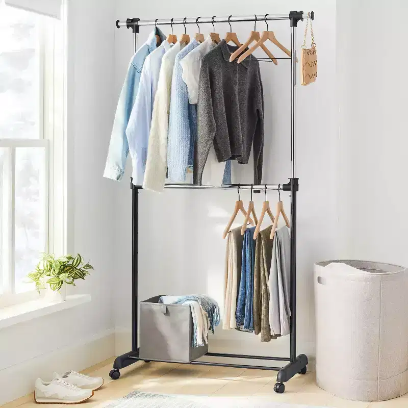 Adjustable Double Rod Garment Rack - ™