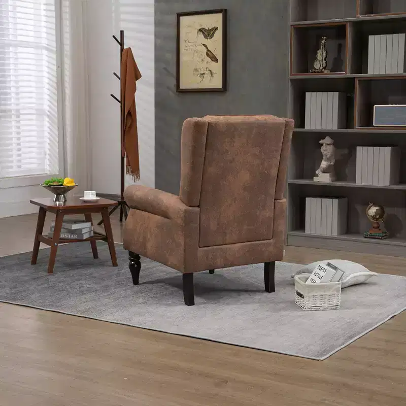 Lounge Chair, Wood Frame Armchair with Removable Cushion, Modern Accent Chair Leisure Chair Compatible with Living Room , Bedroom