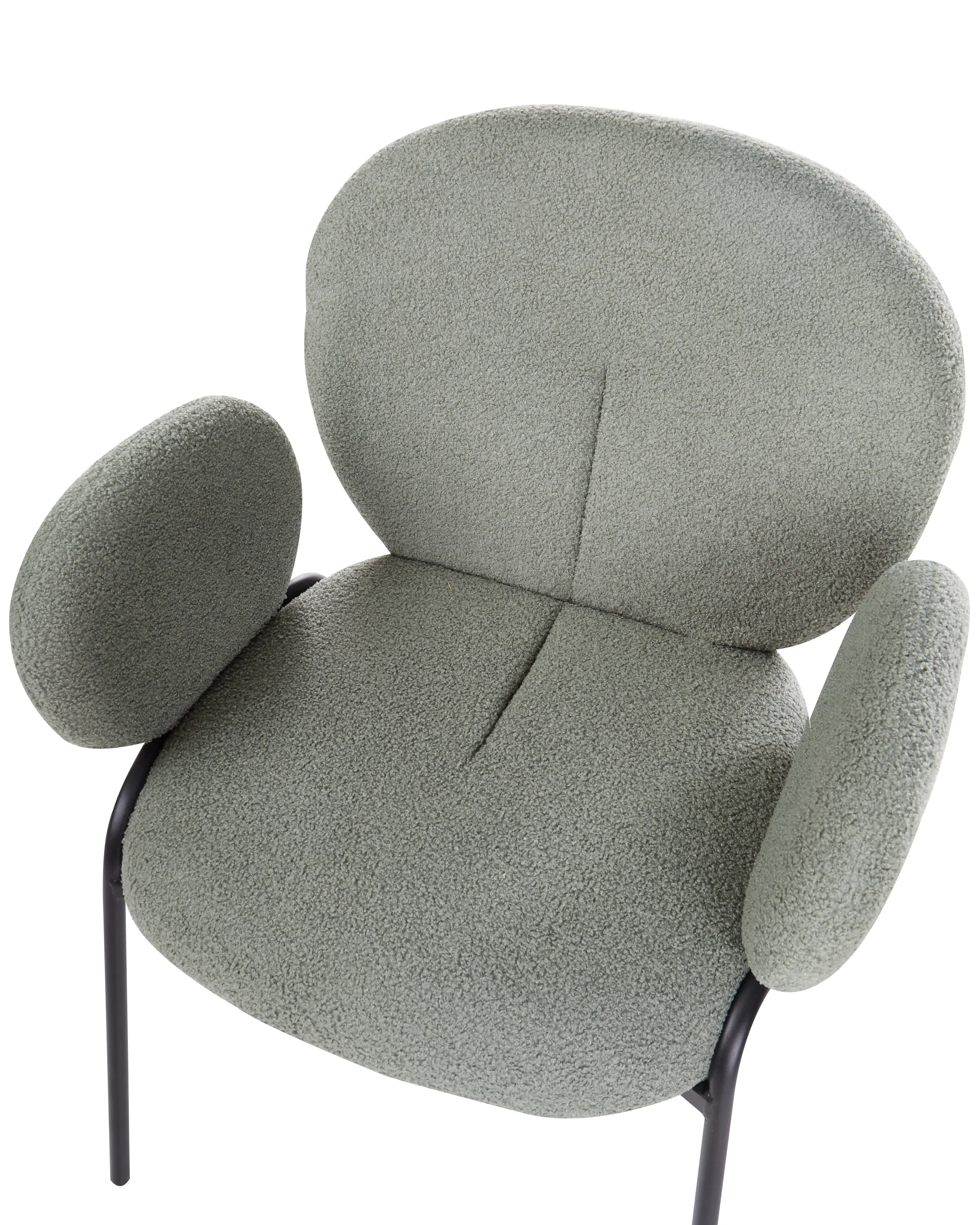 Set di 2 sedie da pranzo Bouclé Verde chiaro