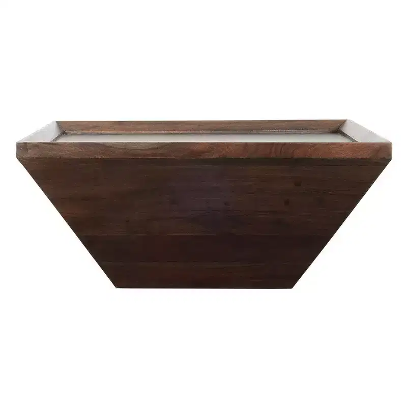 Royal Hampton Square Shape Acacia Wood Coffee Table with Trapezoid Base, 36 Inch