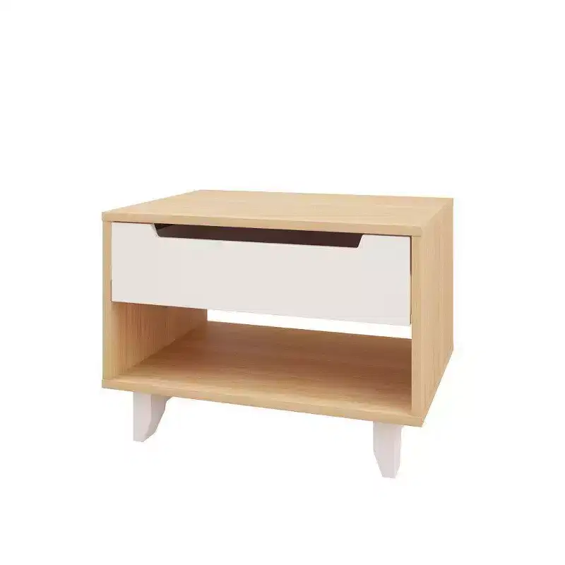Open Shelf 1 Drawer Nightstand