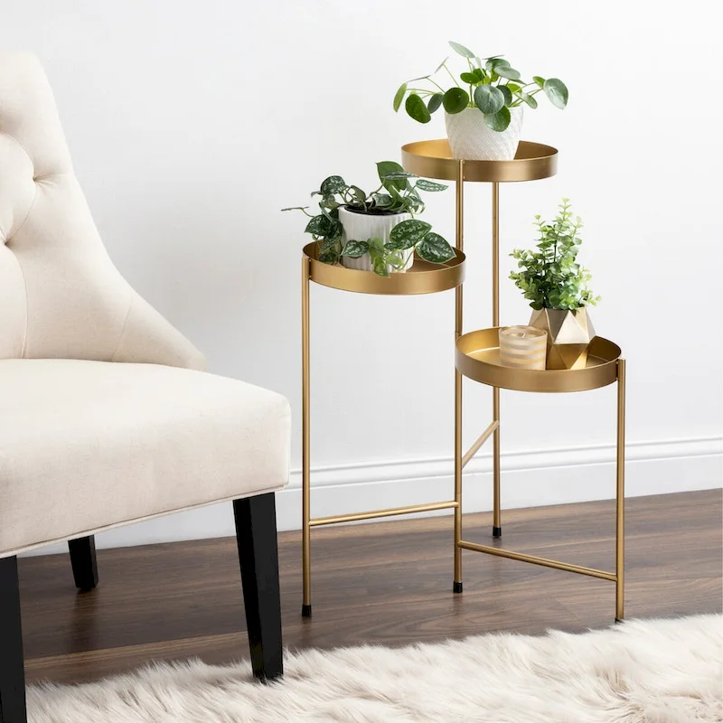 Metal 3-tier Modern Plant Stand - 16x21x30