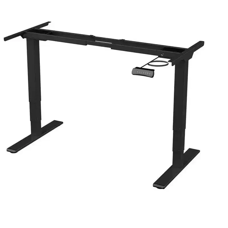 Monoprice Dual Motor 3-Stage Sit-Stand Desk, v2, Black | Height Adjustable Desk with Dual Electric Motors, Three Stage Legs, Programmable Controller