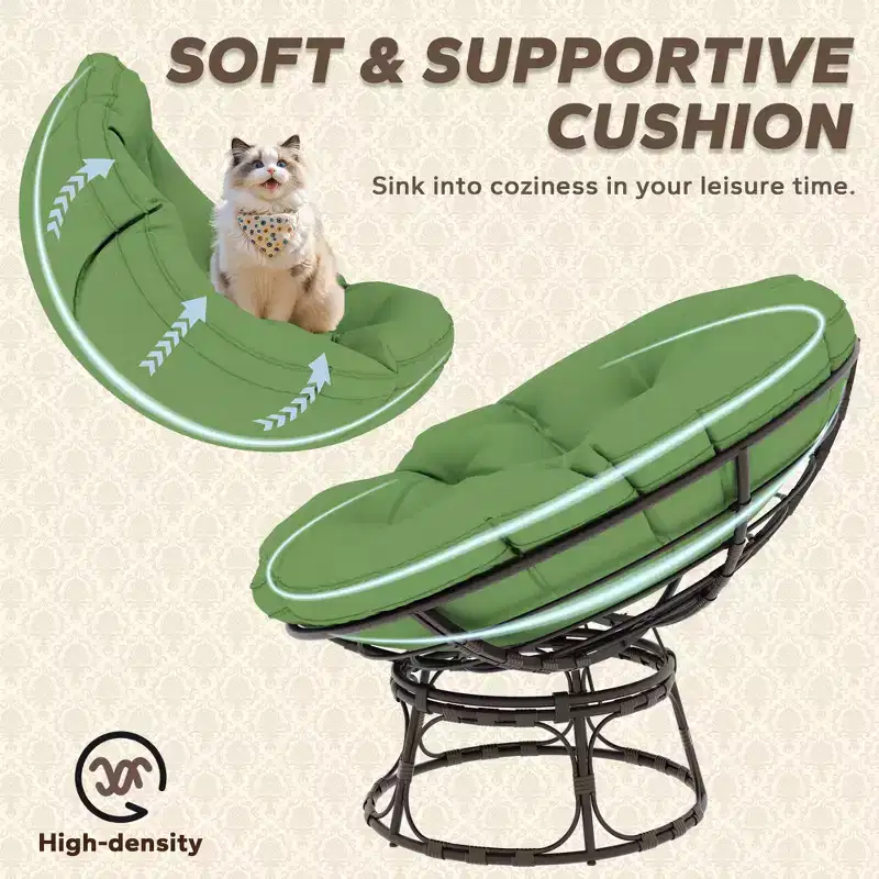 Papasan Patio Chair with Cushions