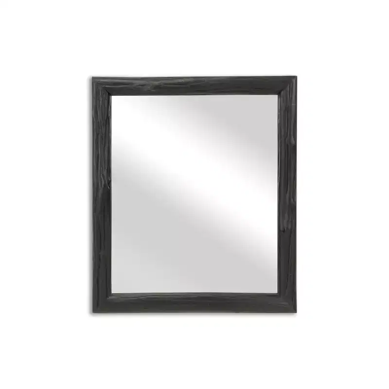 HomeRoots 20 Black Solid Wood Accent Mirror