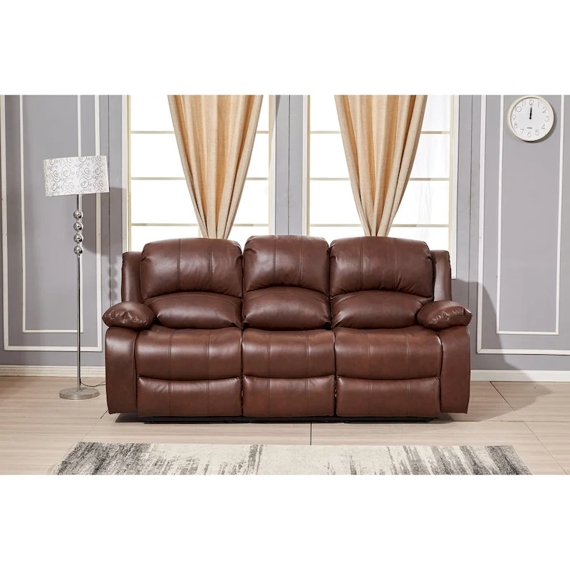 Betsy Furniture Bonded Leather Power Rclining 3-seat Sofa Couch 8018