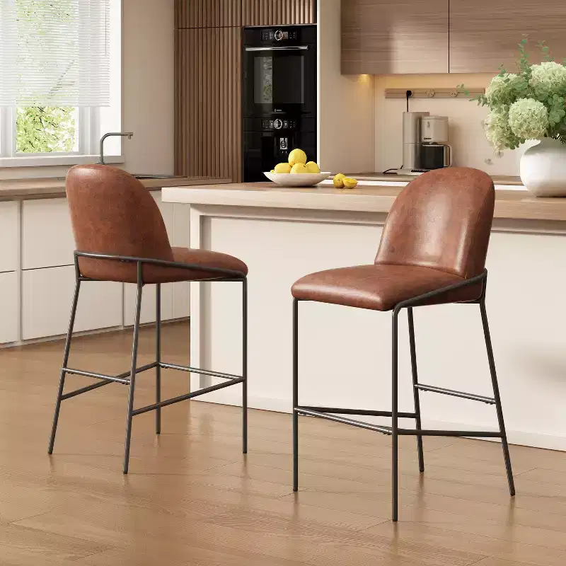 Christopher Knight Home Annas Contemporary Metal Upholstered Barstools (Set of 2)
