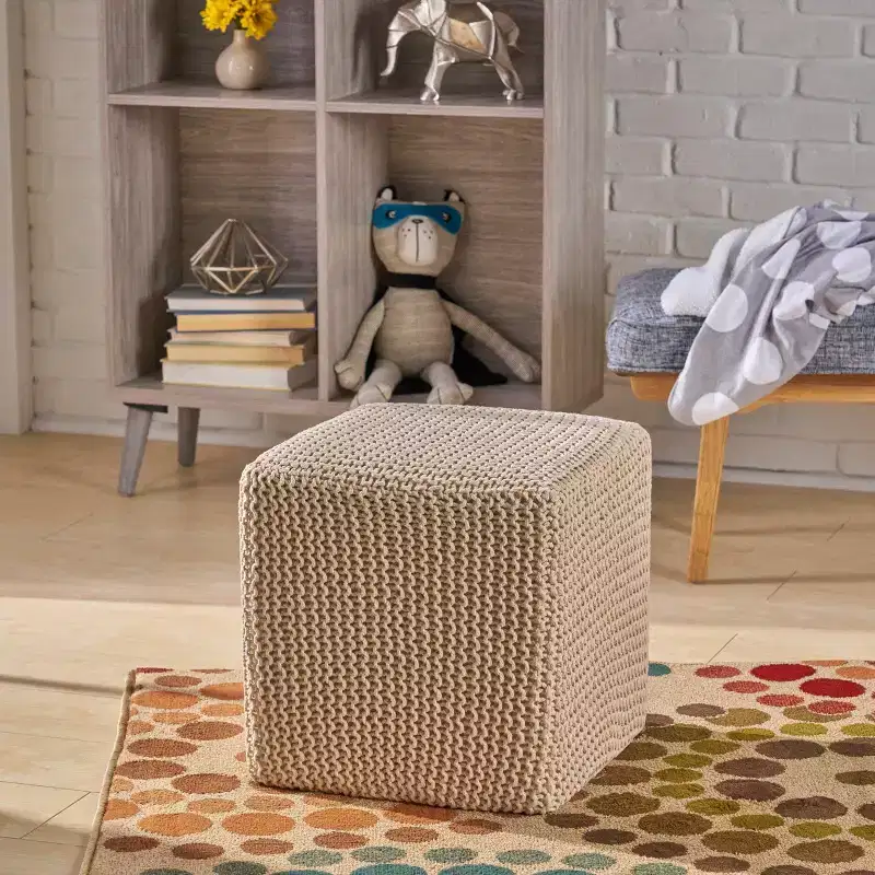 Tessie Knitted Foot Stool - Christopher Knight Home