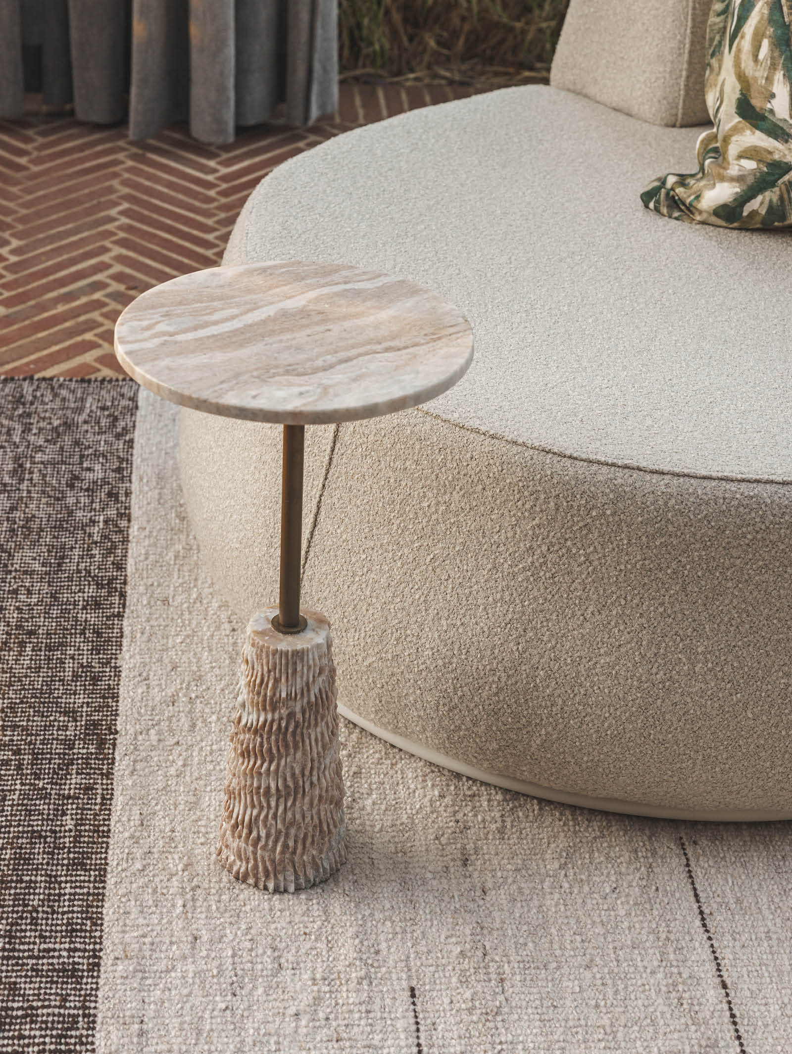 Marble Side Table for Patio