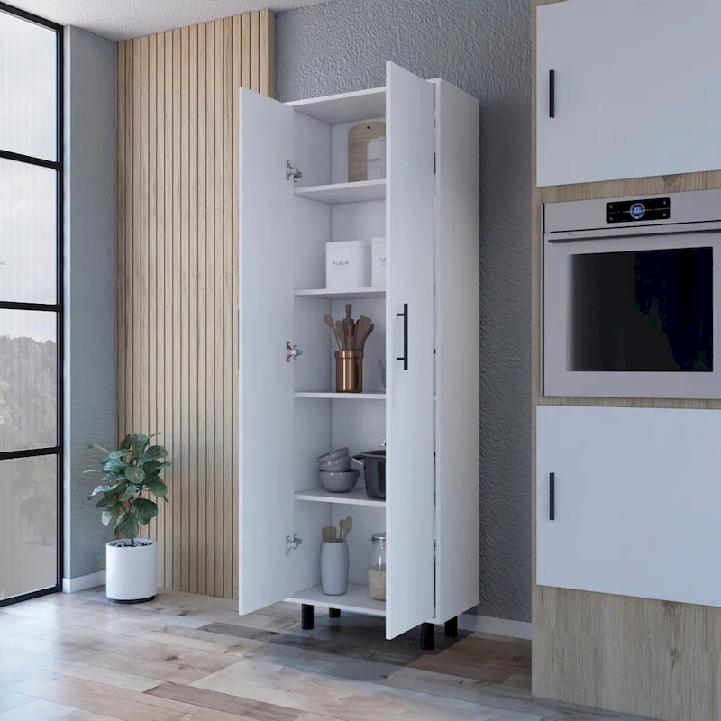 71 White Tall Pantry Cabinet - 23.60