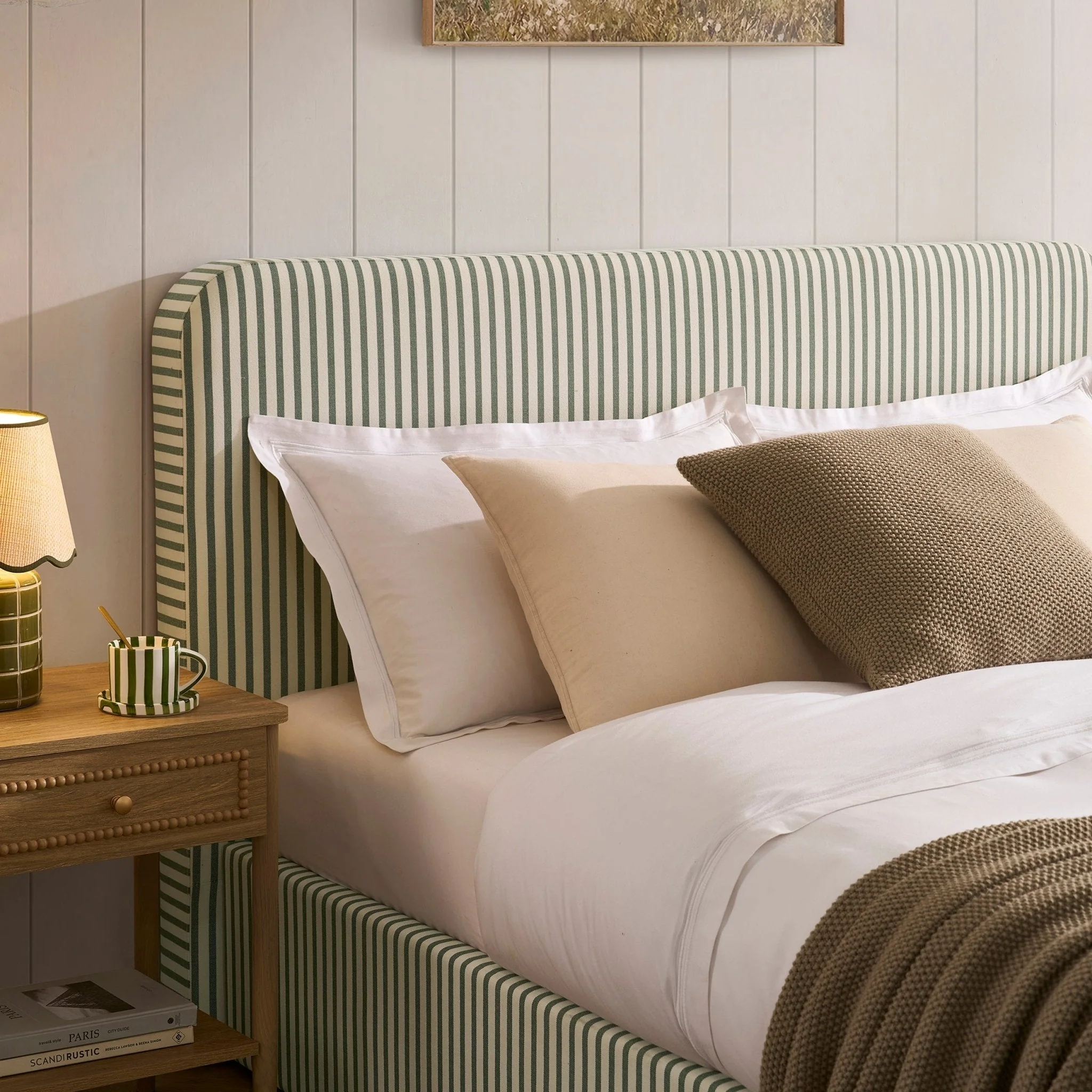Storage Bed - Sage Stripe