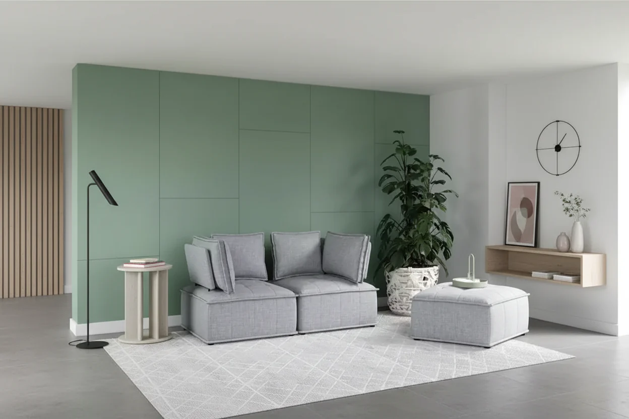 Corner Chair for Modular Sectional Sofa, Gray Linen